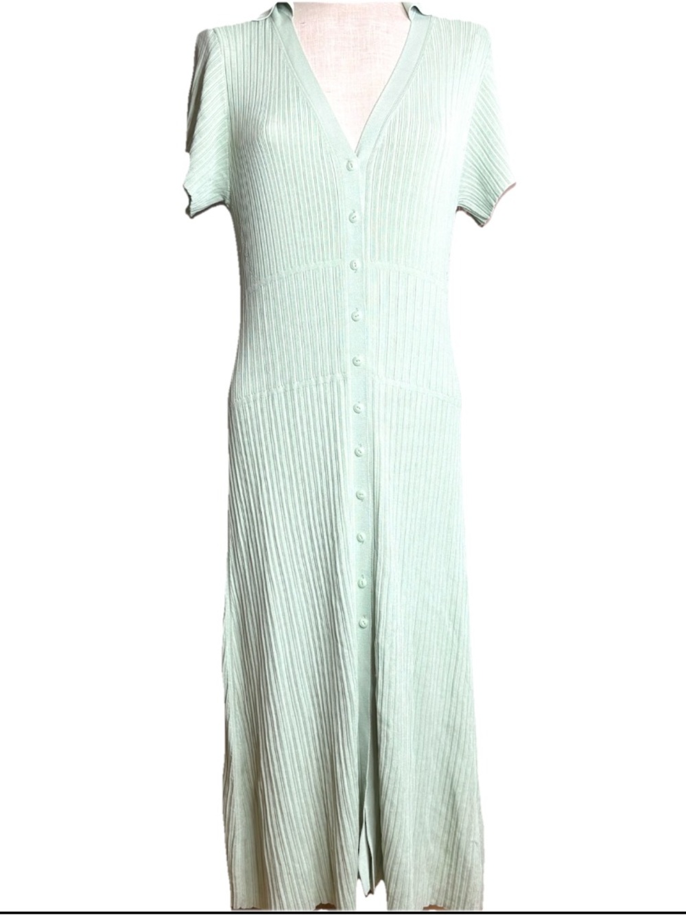 Rag & Bone Mint Green Ribbed Knit Esme Dress